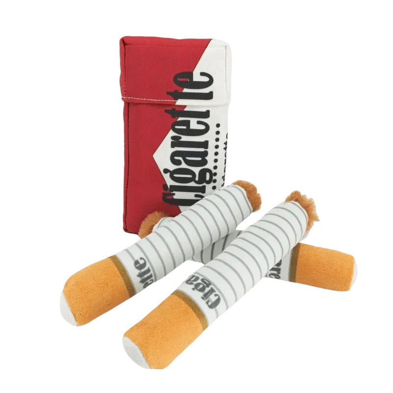 Dailypets Plush Cigar Dog Toy with Squeaker – 3 Pack Interactive Set