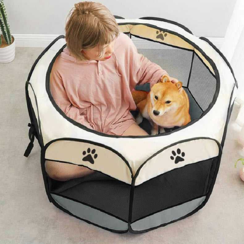 Dailypets Pop-Up Pet Playpen – Portable Mesh Exercise Pen