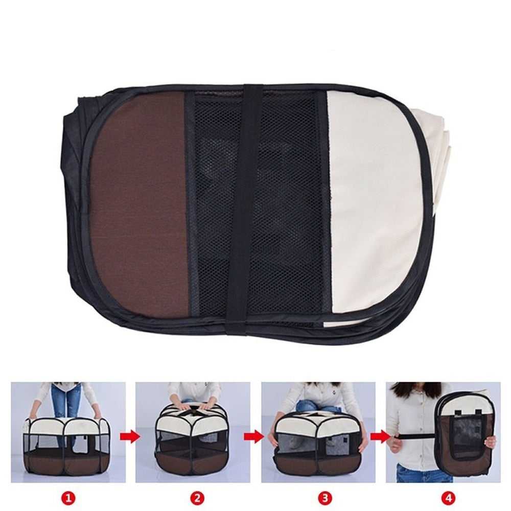 Dailypets Pop-Up Pet Playpen – Portable Mesh Exercise Pen