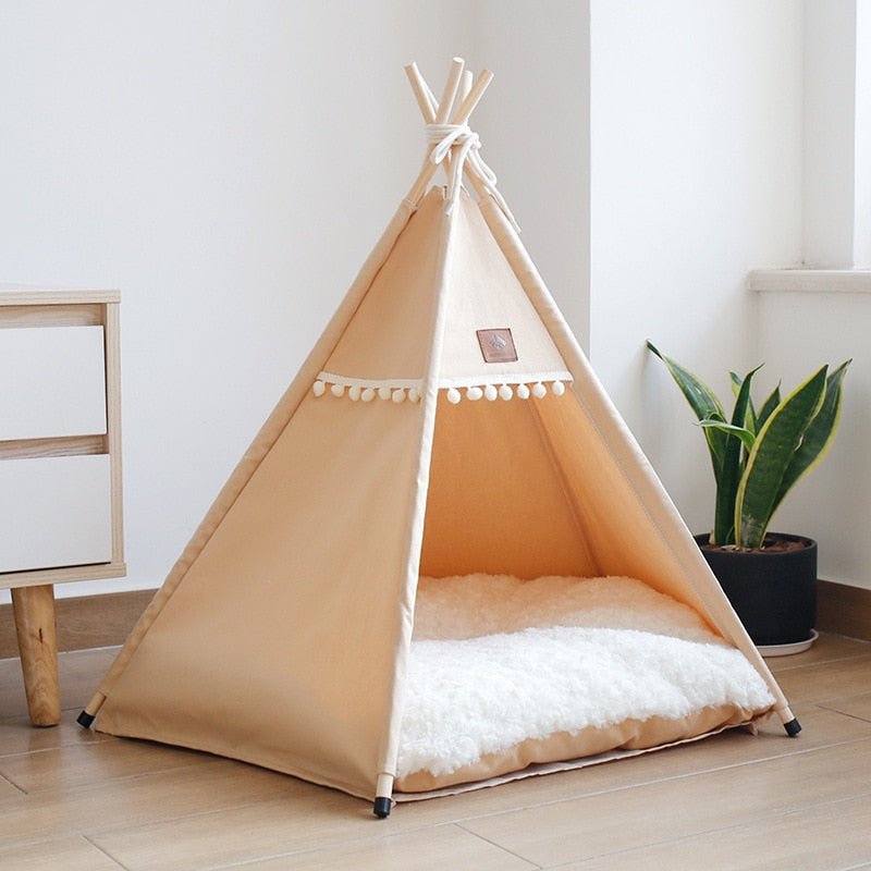 Dailypets Canvas Cat Teepee House – Soft Cushion Hideaway