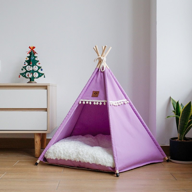 Dailypets Canvas Cat Teepee House – Soft Cushion Hideaway