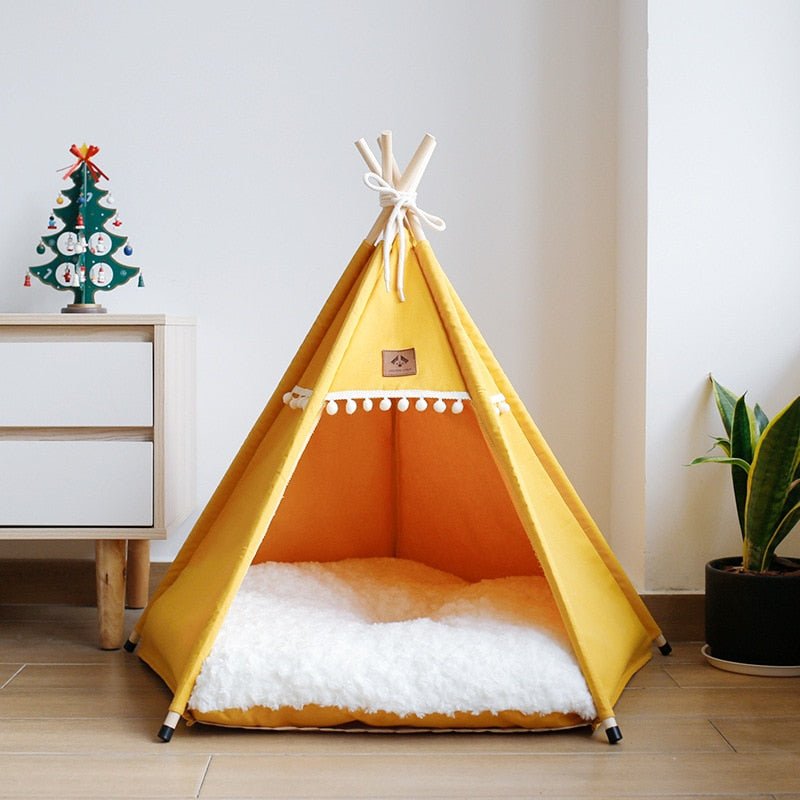 Dailypets Canvas Cat Teepee House – Soft Cushion Hideaway