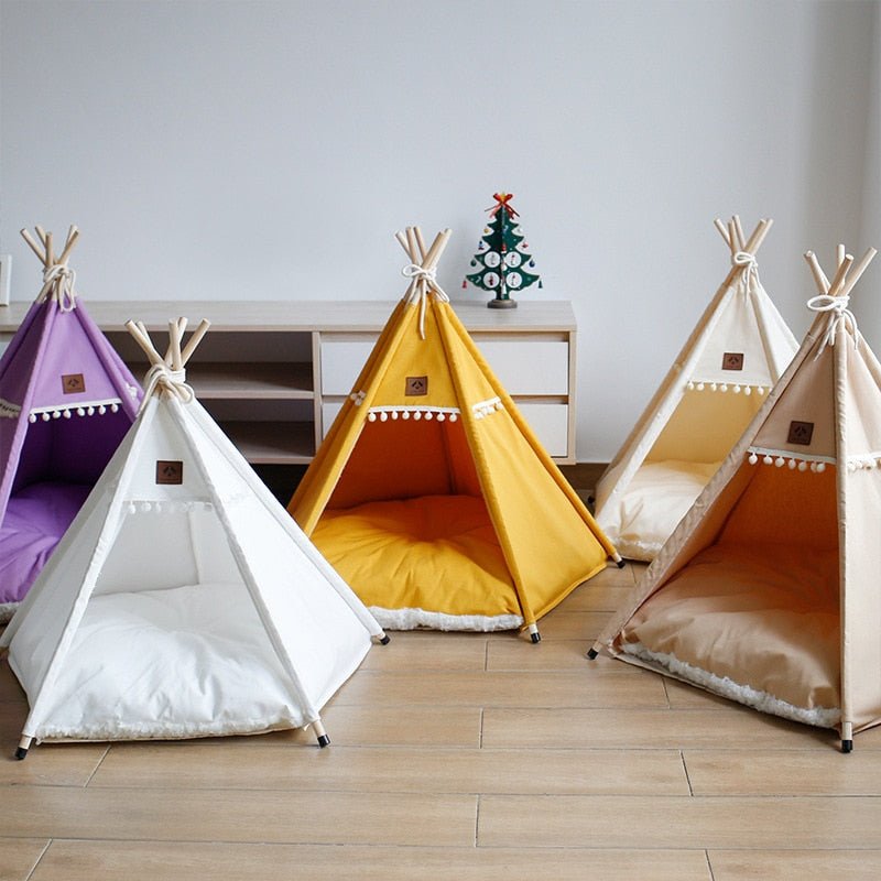 Dailypets Canvas Cat Teepee House – Soft Cushion Hideaway