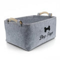 Dailypets Felt Pet Storage Basket with Wooden Handles for Toys & Grooming Supplies