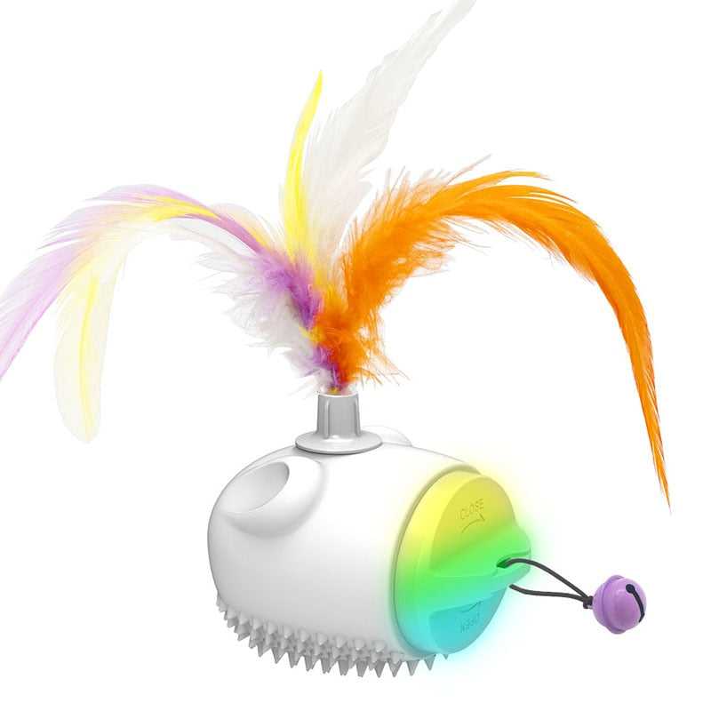 Dailypets Rainbow Feather Interactive Toy – Motion Sensor Cat Toy with LED