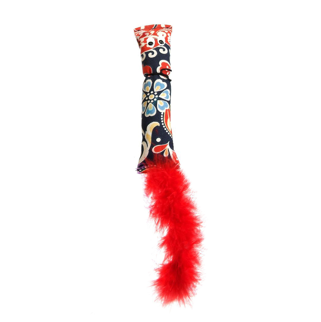 Dailypets Squirrel Organic Catnip Kicker Toy with Feather Tail