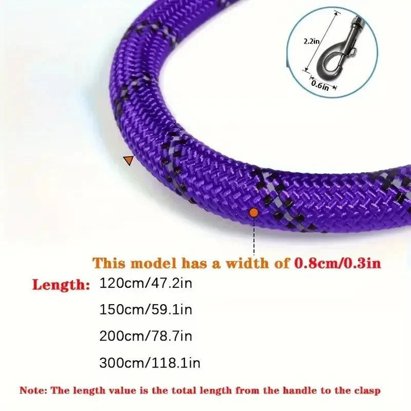 Dailypets Braided Reflective Dog Leash with Padded Handle for Everyday Walks