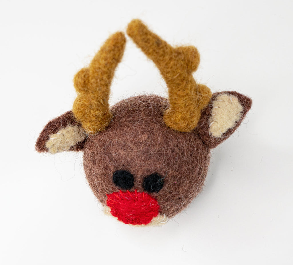 Dailypets Organic Wool Cat Toy Reindeer Design