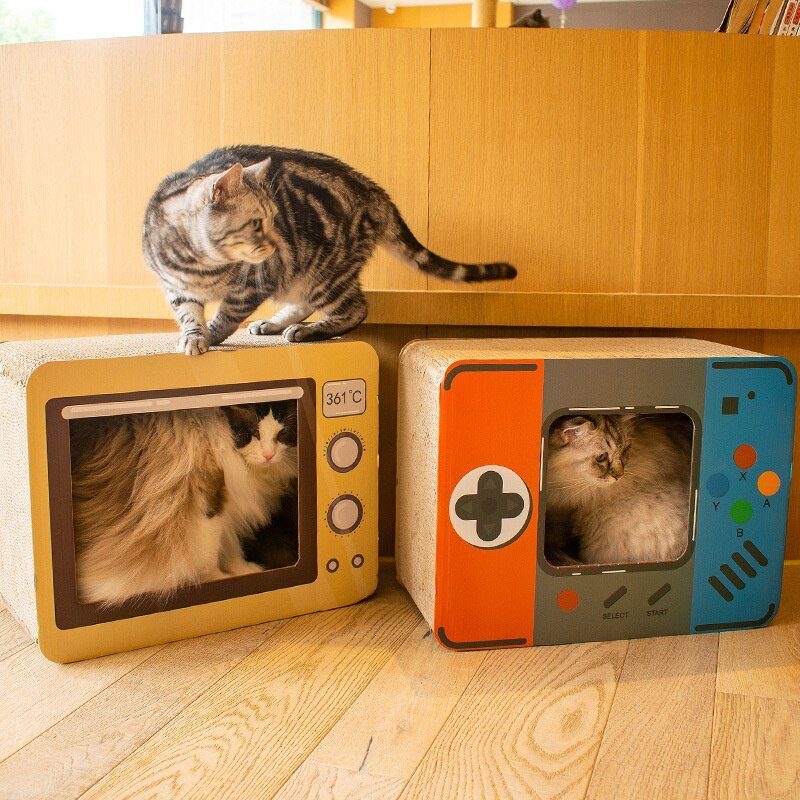 Dailypets Retro-Themed Cat Scratching House