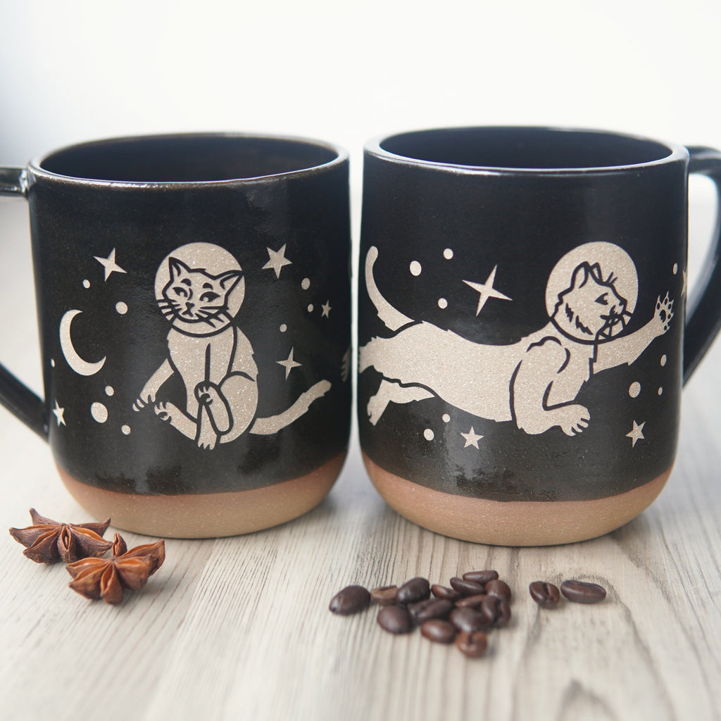 Dailypets Starry Night Cat Pottery Mug