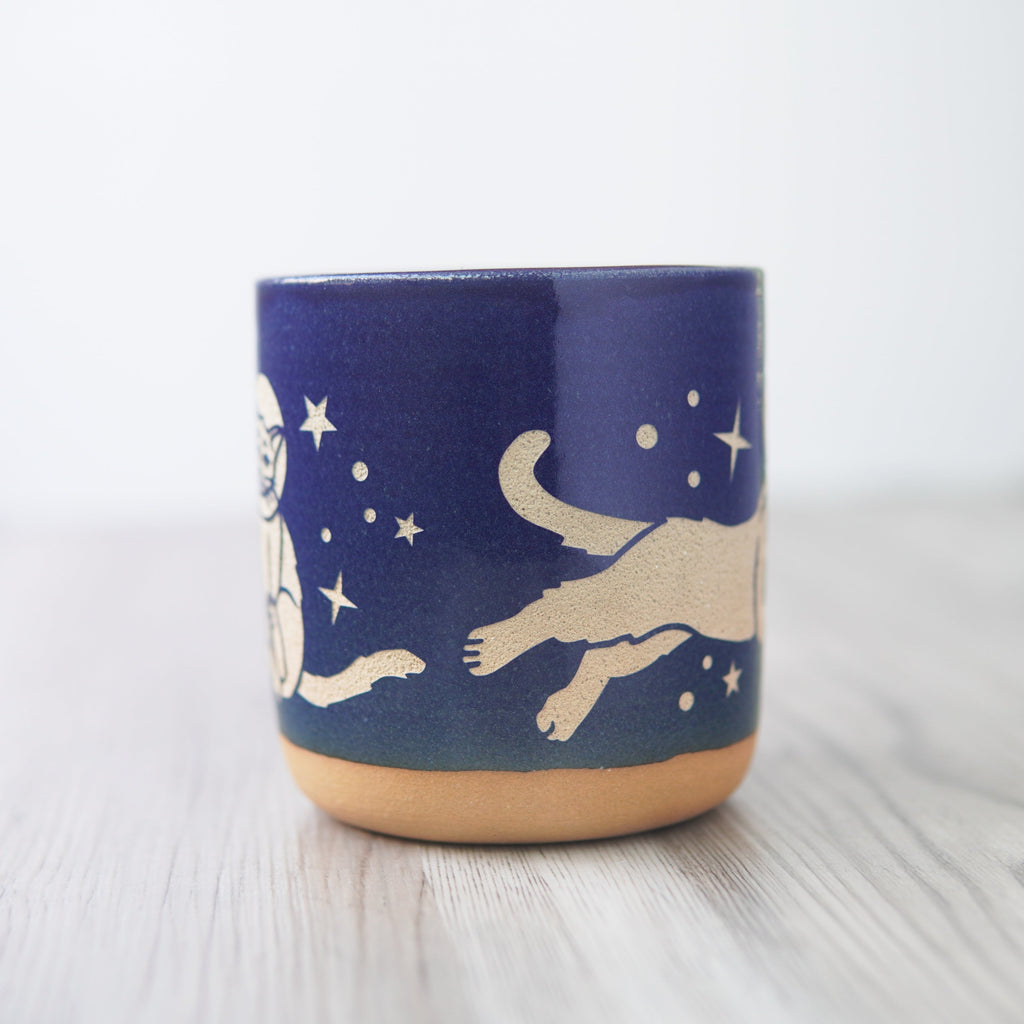 Dailypets Starry Night Cat Pottery Mug