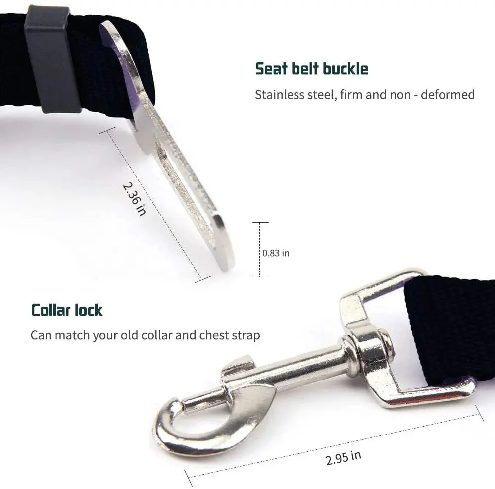 Dailypets Adjustable Car Safety Belt for Dogs and Cats with Durable Zinc Alloy Clip