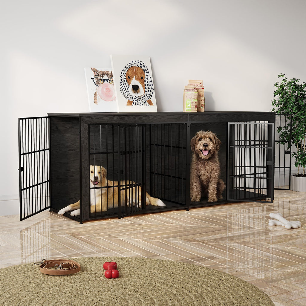 Dailypets 94.5-Inch Extra Large Dog Crate Furniture with Storage Shelf