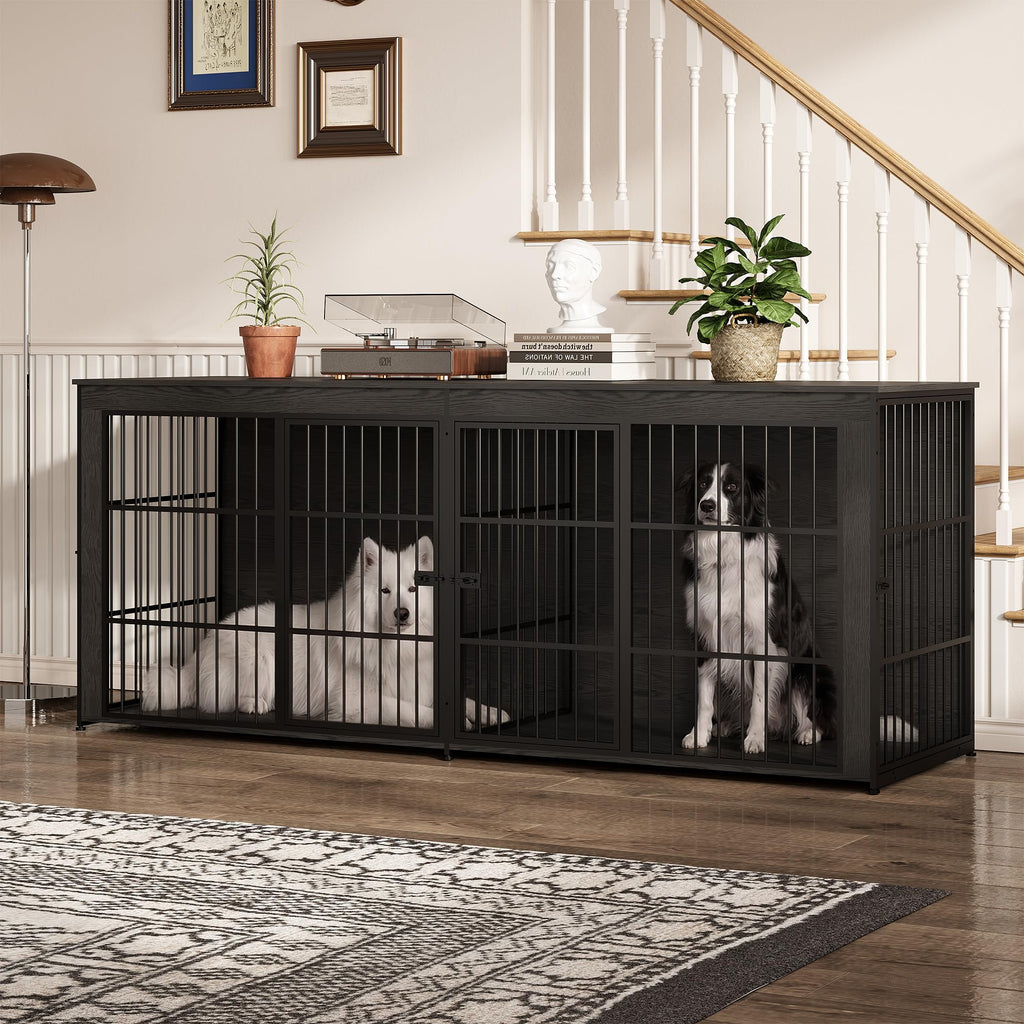 Dailypets 94.5-Inch Extra Large Dog Crate Furniture with Storage Shelf