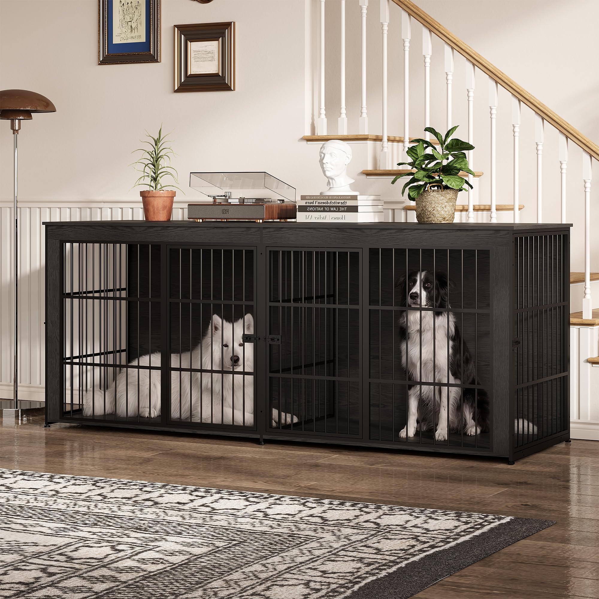 Dailypets 94.5-Inch Extra Large Dog Crate Furniture with Storage Shelf
