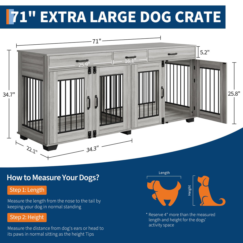 Dailypets Double Indoor Dog Residence with Storage Console