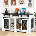 Dailypets 71-Inch Double Dog Crate Furniture with Storage Shelves and Divider
