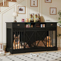 Dailypets 63-Inch Heavy Duty Double Dog Crate Furniture with Storage Drawers