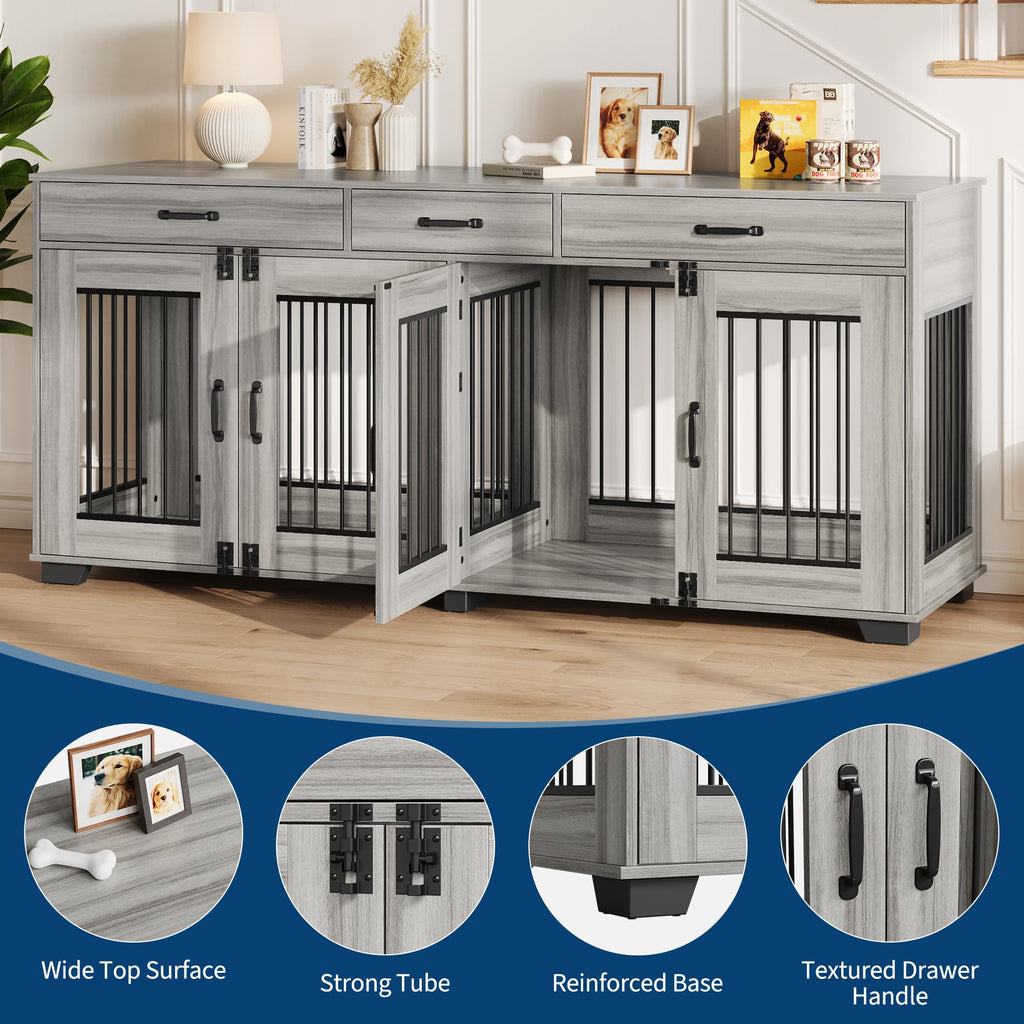 Dailypets Double Indoor Dog Residence with Storage Console