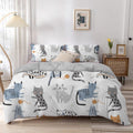 Dailypets Simplified Cat Print Duvet Set – Breathable All-Season Bedroom Bedding