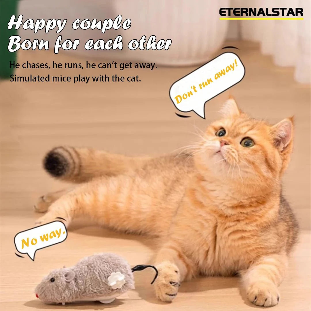 Dailypets Interactive Wind-Up Mouse Toy for Cats with Battery-Free Rolling Motion