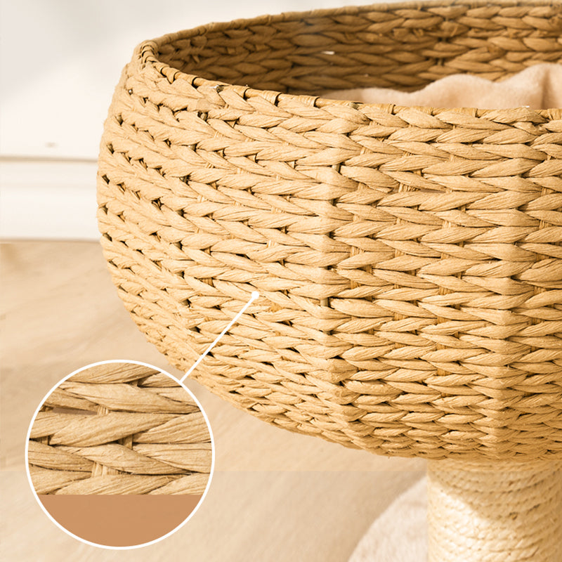 Dailypets Cat Tree 3 Tier Rattan Nest Tower with Sisal Scratching Posts