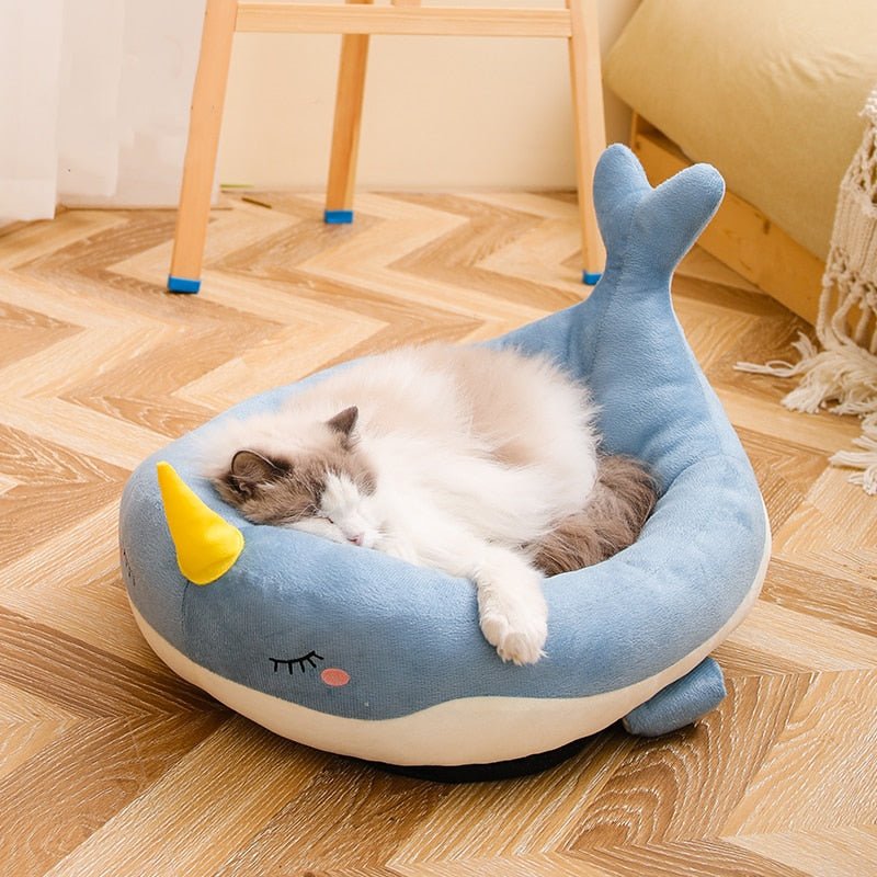 Dailypets Ocean Whale Cat Bed – Plush Lounge for Indoor Cats