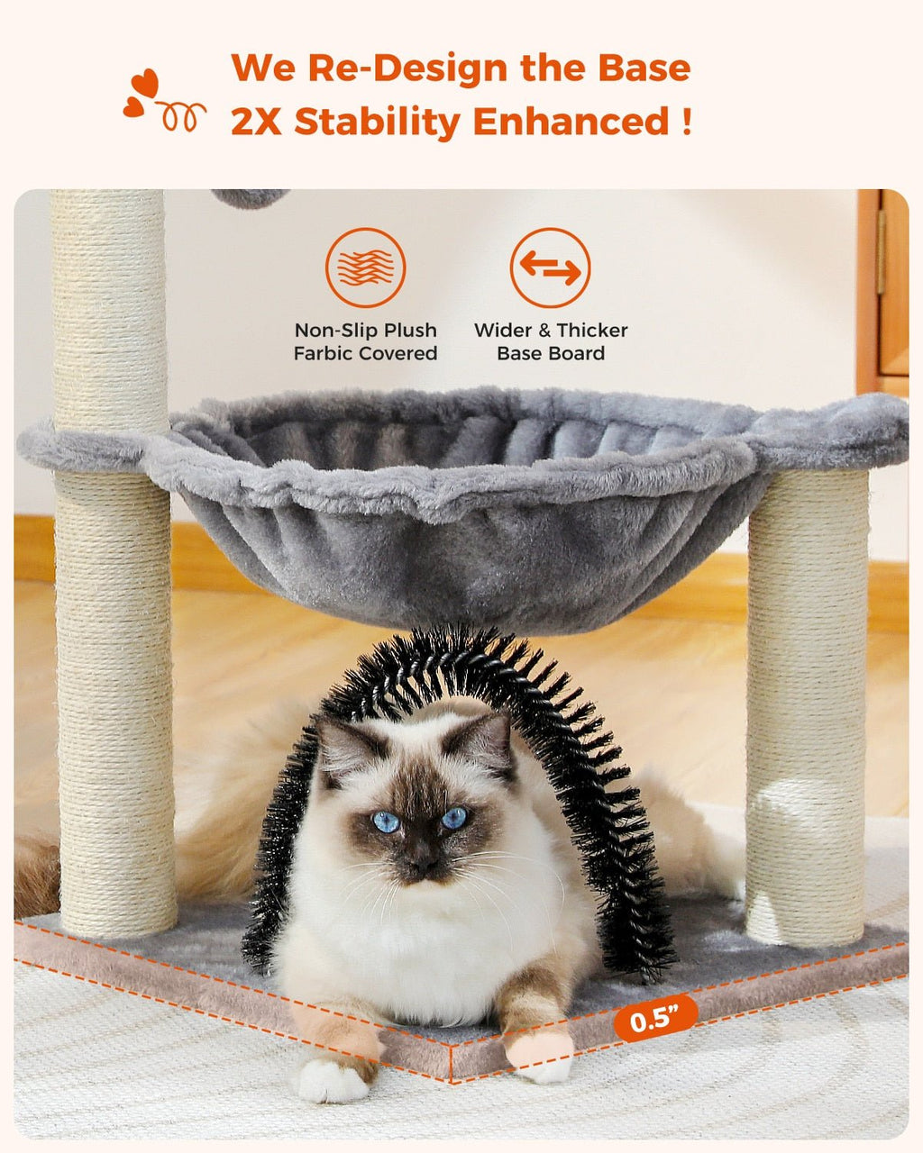 Dailypets Small Multifunction Cat Tree – Deluxe Mini Cat Tower with Bed, Scratcher & Toy Ball