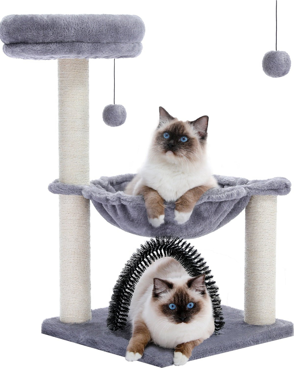 Dailypets Small Multifunction Cat Tree – Deluxe Mini Cat Tower with Bed, Scratcher & Toy Ball
