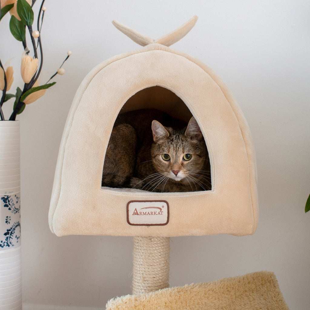 Dailypets Small Deluxe Cat Tree – Compact Plush Tower with Enclosed Condo & Scratching Post
