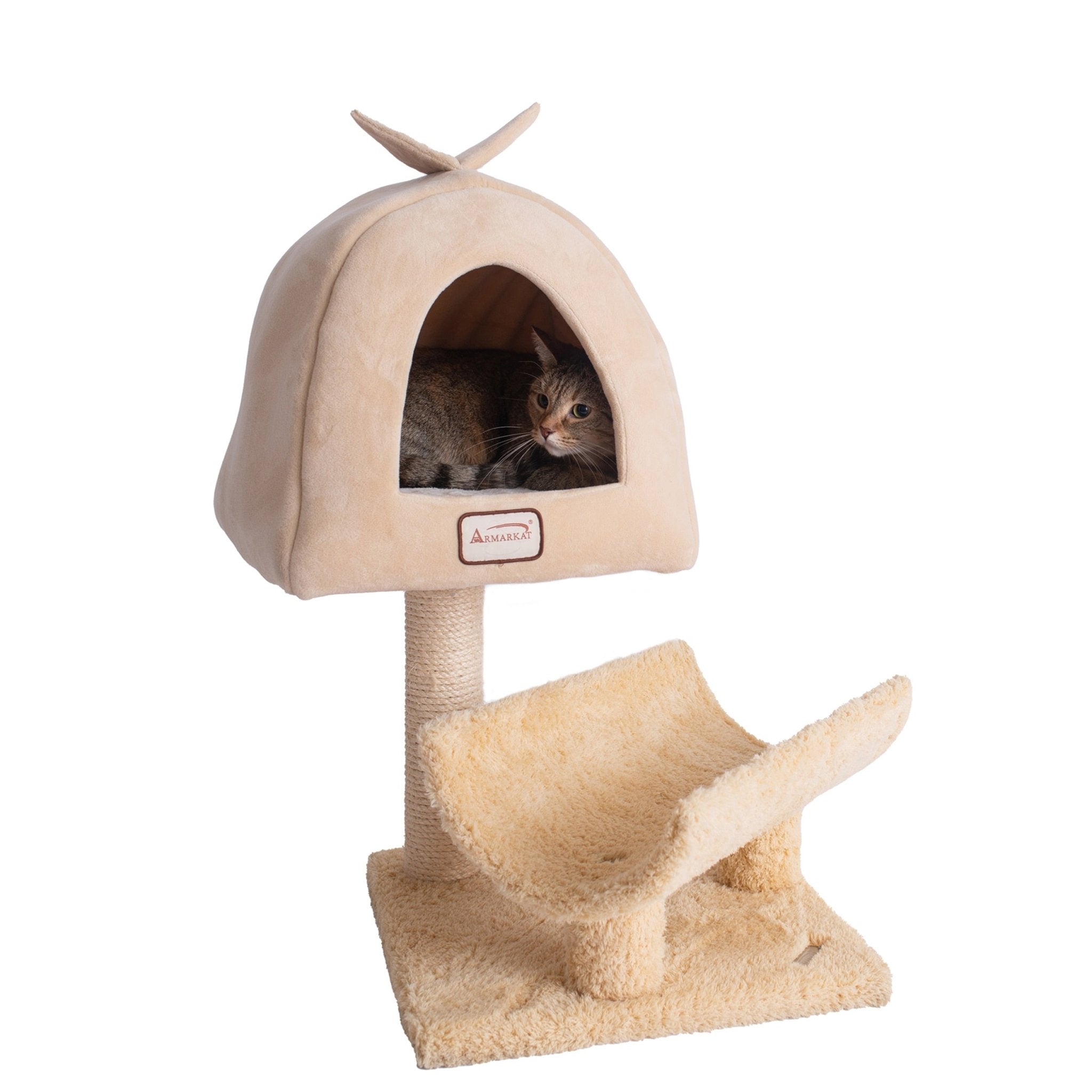 Dailypets Small Deluxe Cat Tree – Compact Plush Tower with Enclosed Condo & Scratching Post