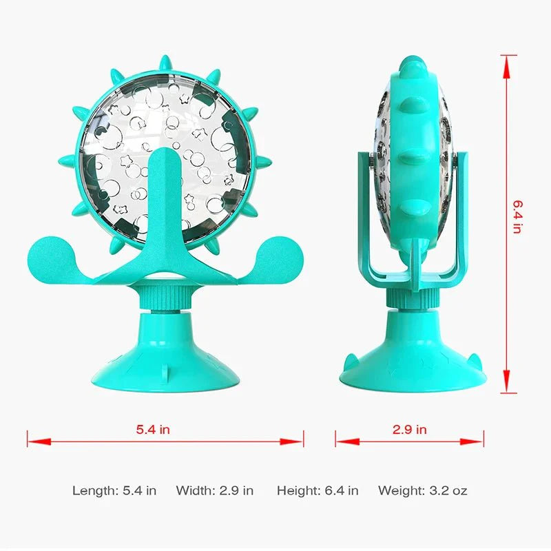 Dailypets Interactive Treat Dispenser Wheel for Pets with Suction Cup Puzzle Feeder
