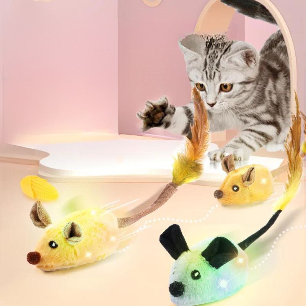 Dailypets Automatic Cat Toy, Plush Moving Mouse for Active Indoor Play