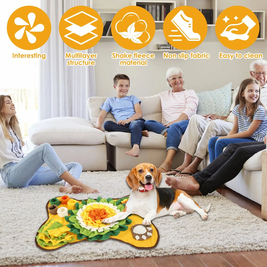 Dailypets Flower Snuffle Mat for Dogs with Hidden Treat Pockets