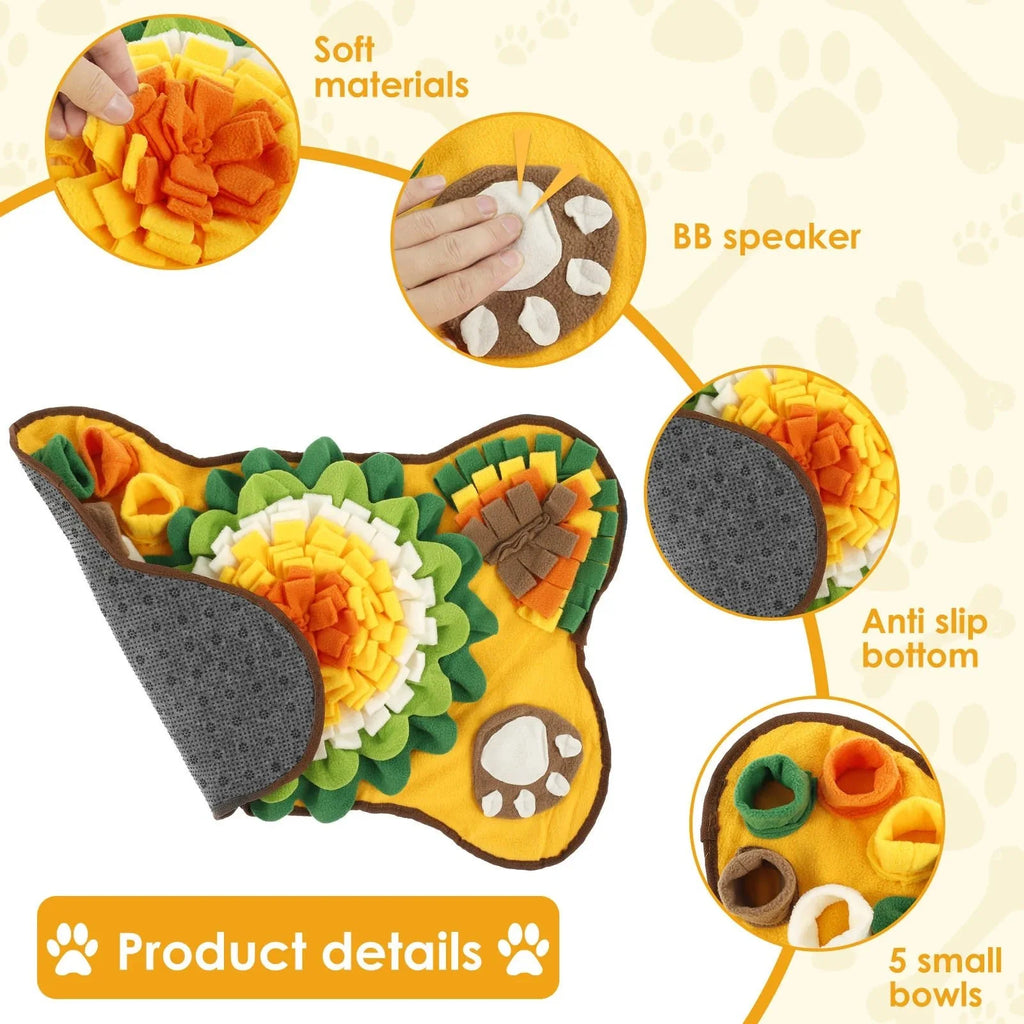 Dailypets Flower Snuffle Mat for Dogs with Hidden Treat Pockets