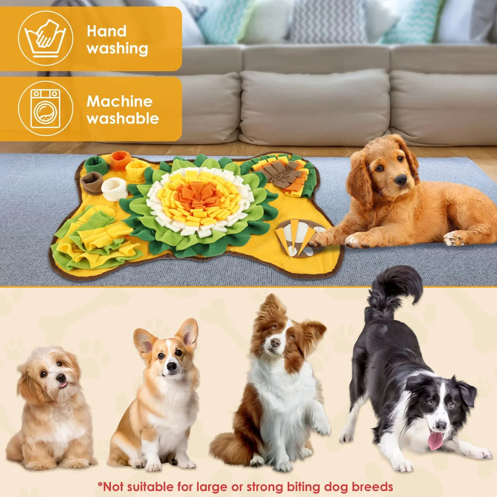 Dailypets Flower Snuffle Mat for Dogs with Hidden Treat Pockets