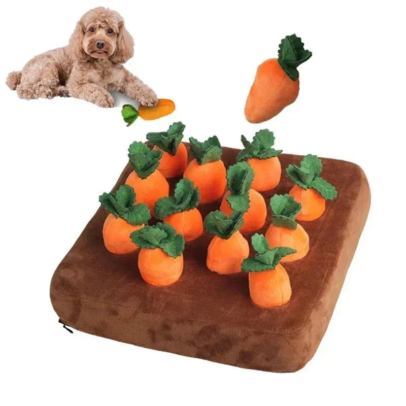 Dailypets Interactive Carrot Snuffle Mat for Dogs – Plush Treat Puzzle Toy