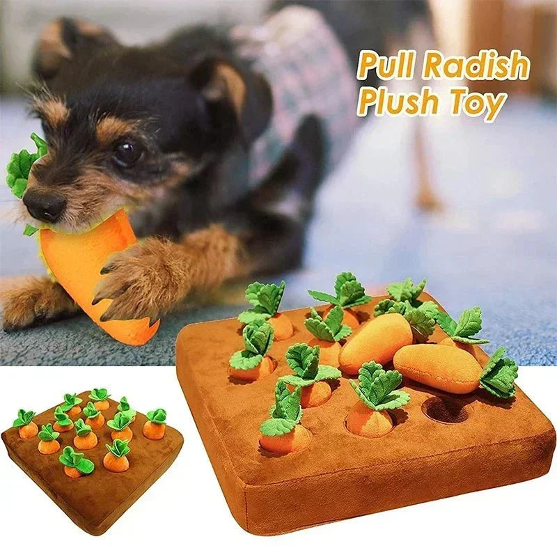 Dailypets Interactive Carrot Snuffle Mat for Dogs – Plush Treat Puzzle Toy