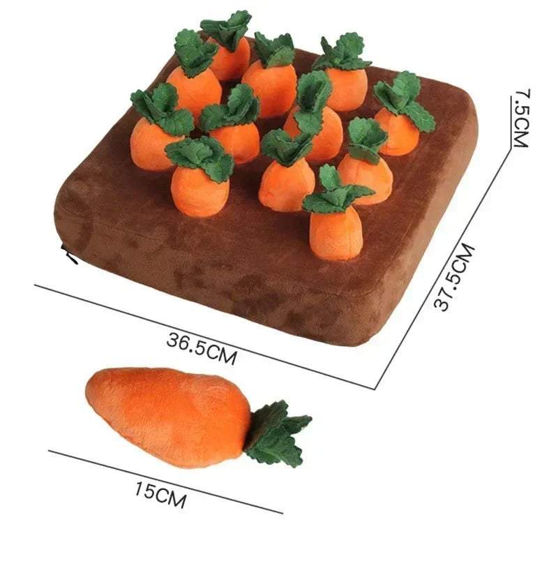 Dailypets Interactive Carrot Snuffle Mat for Dogs – Plush Treat Puzzle Toy