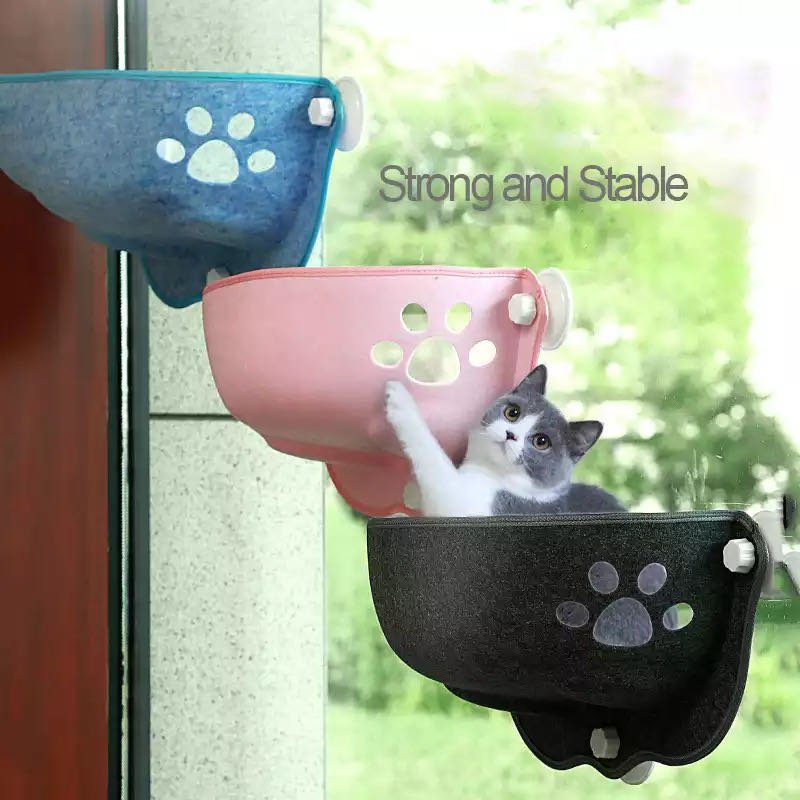 Dailypets Window Cat Bed with Breathable Paw Cut-Out Design