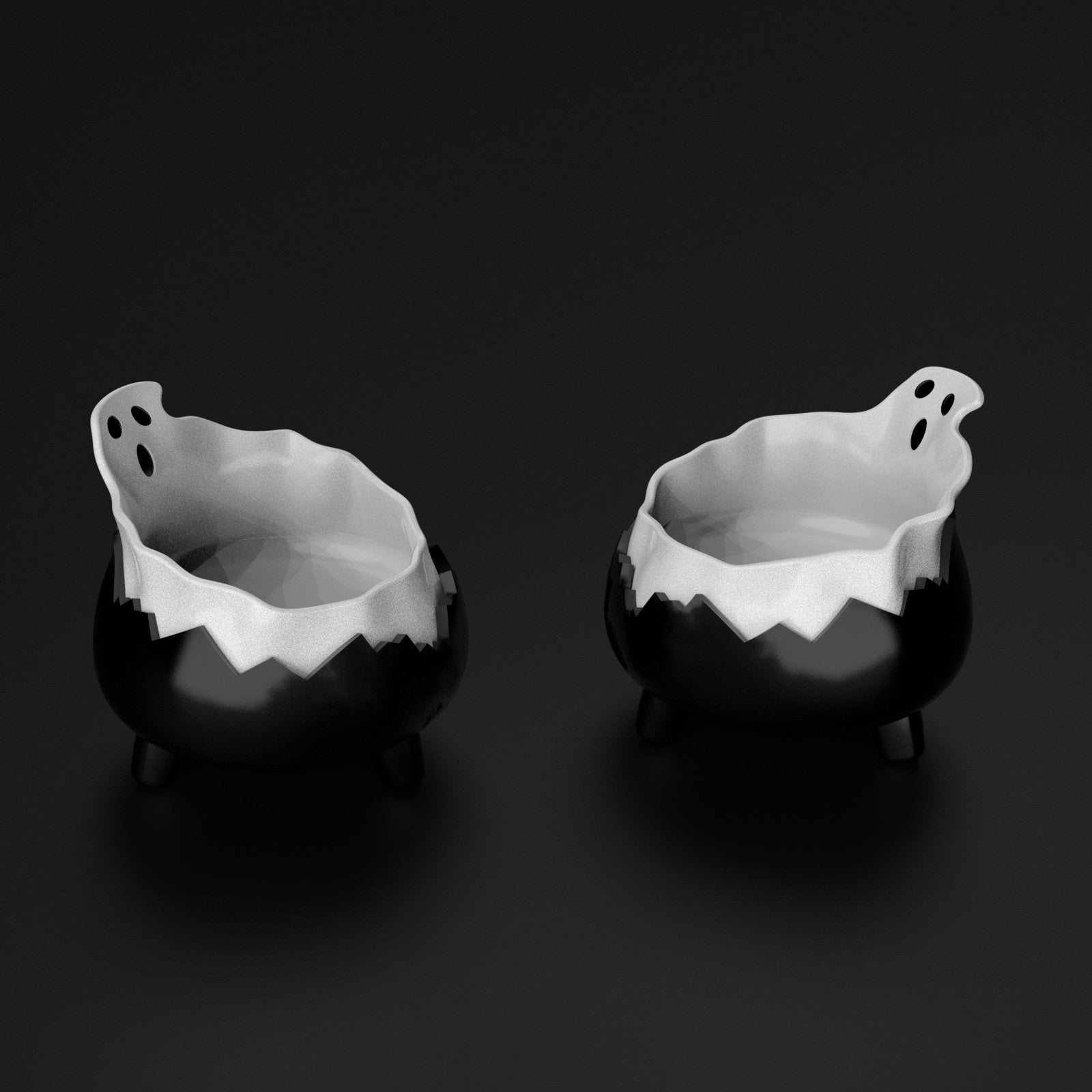 Dailypets Ceramic Cat Bowl Gothic Ghost Pet Food Bowl