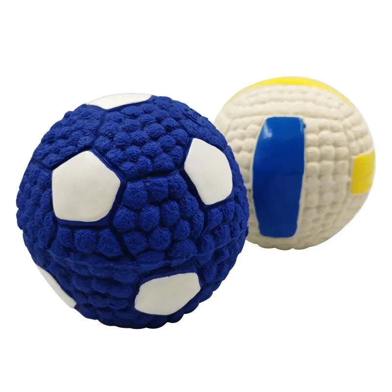 Dailypets Squeaky Latex Sports Ball Dog Toy for Fetch & Chewing