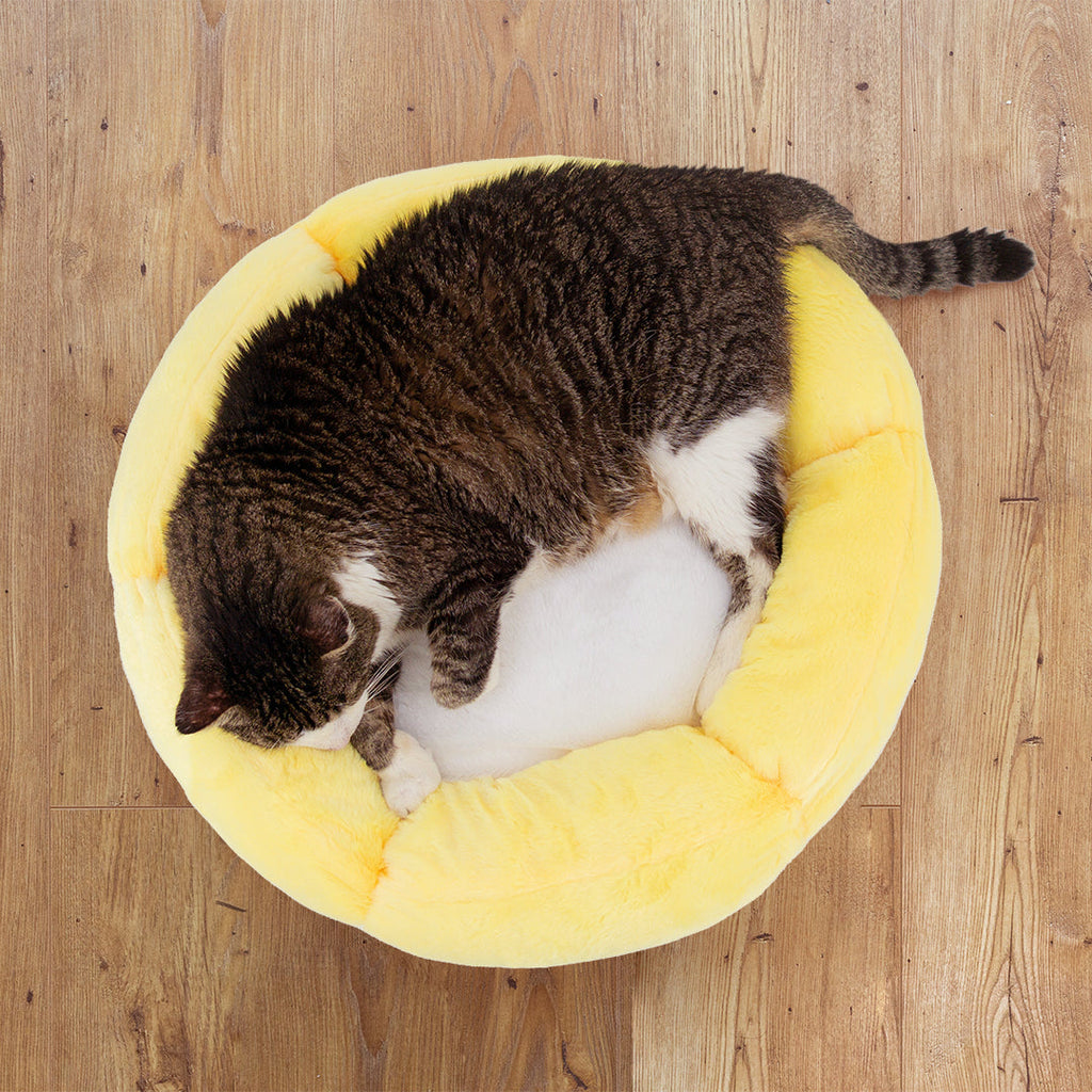 Dailypets Round Sun Cat Bed Soft Plush Nest for Cats & Small Pets
