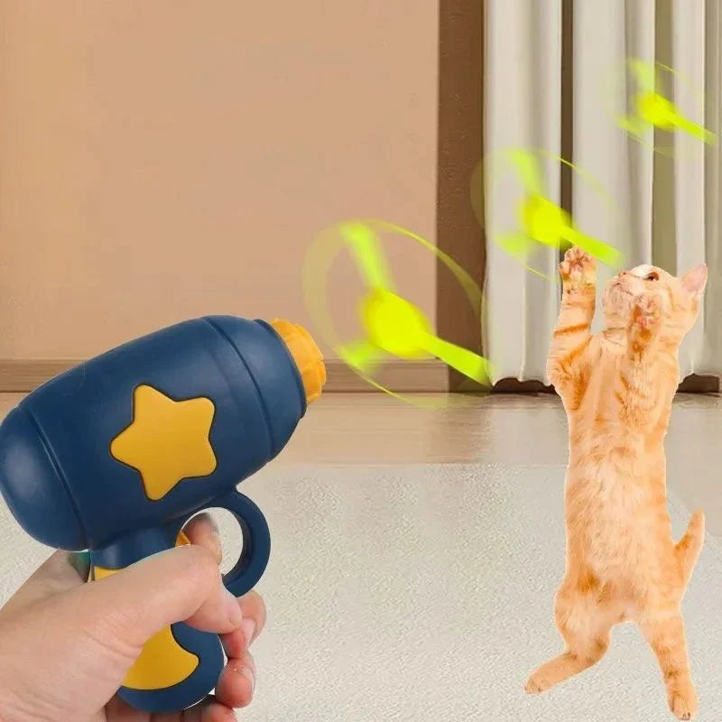 Dailypets Interactive Flying Disc Cat Toy – Handheld Launcher for Chasing and Active Play