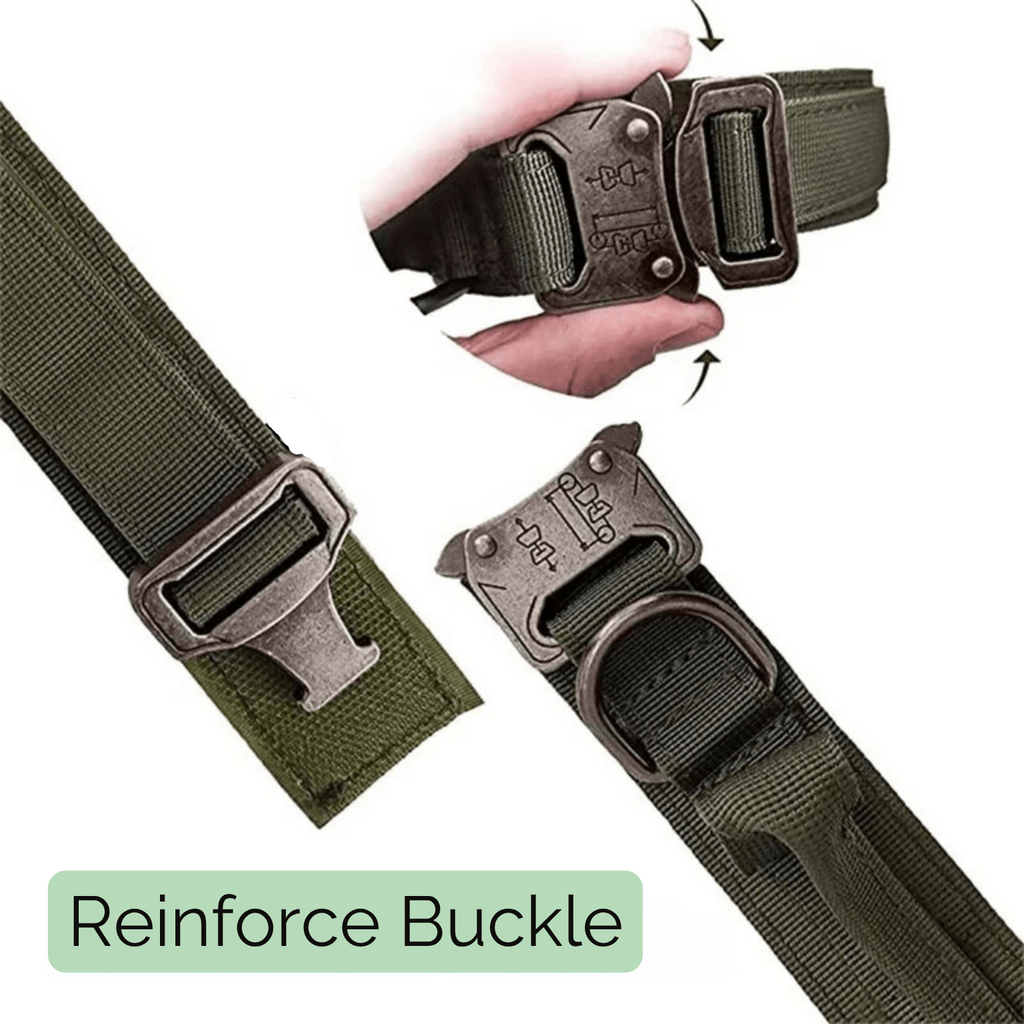 Dailypets Tactical Dog Collar & Bungee Leash Set with Adjustable Nylon Design