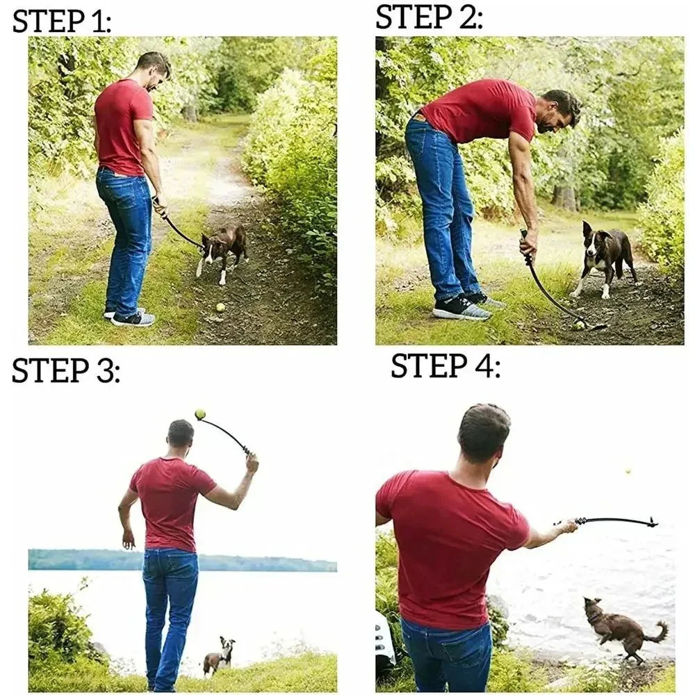 Dailypets Lightweight Tennis Ball Launcher for Pets with Hands-Free Pickup Design