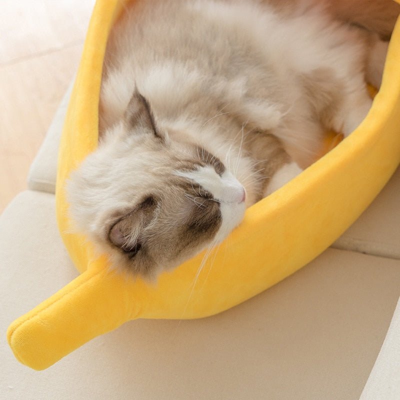 Dailypets Cozy Banana Cat Hideaway Bed
