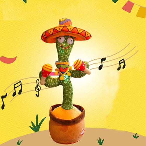 Dailypets Cat Dancing Cactus Toy, Voice Mimic Plush Toy for Indoor Play