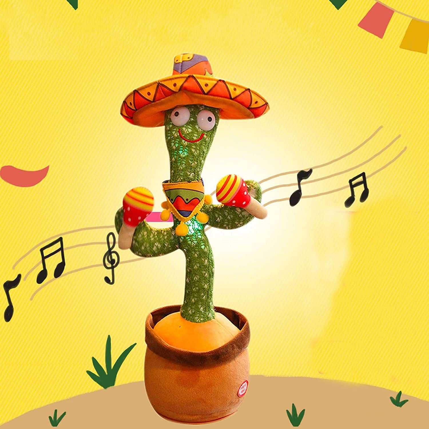 Dailypets Interactive Cat Companion Toy – Dancing Cactus with Lights and Sound
