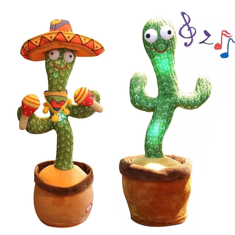 Dailypets Cat Dancing Cactus Toy, Voice Mimic Plush Toy for Indoor Play